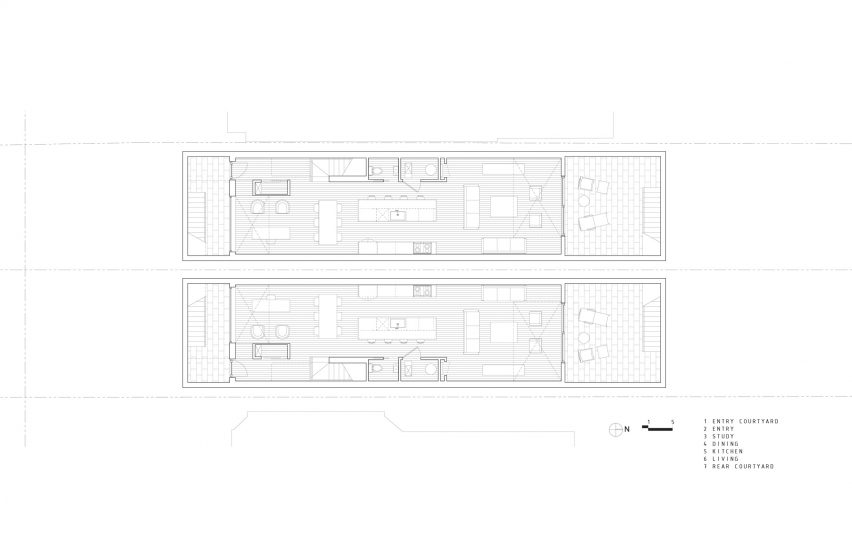Plan of Double Duplex by Batay-Csorba Architects