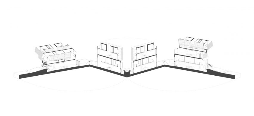 Diagram of Double Duplex by Batay-Csorba Architects