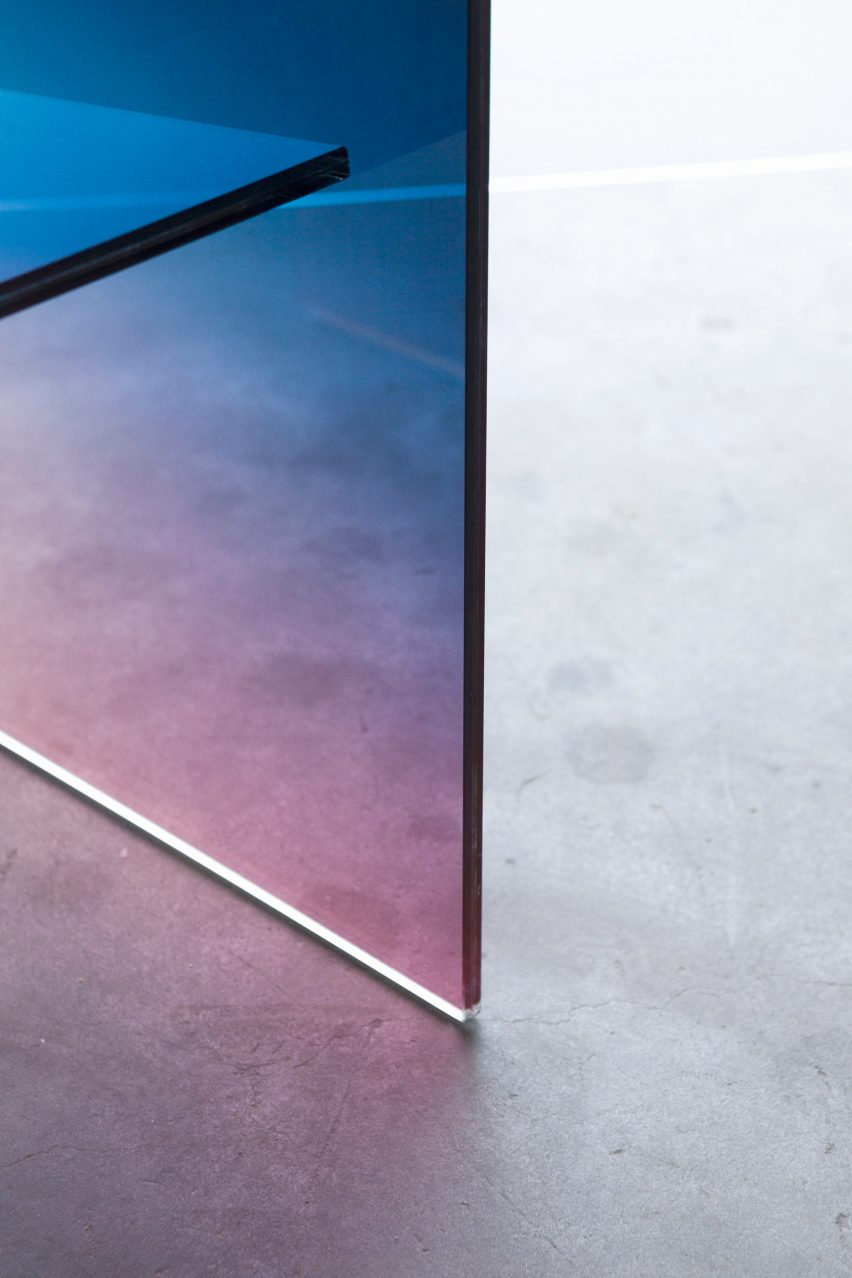 Ombre glass screens and chairs by Germans Ermičs