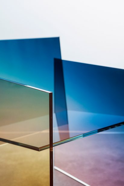 Ombre glass screens and chairs by Germans Ermičs