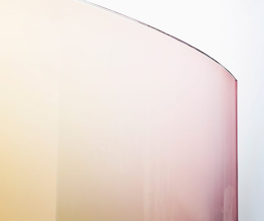 Ombre glass screens and chairs by Germans Ermičs