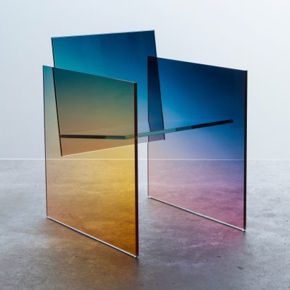 Ombre glass screens and chairs by Germans Ermičs