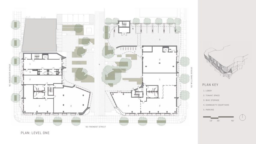 Plan for One North offices by Holst Architecture