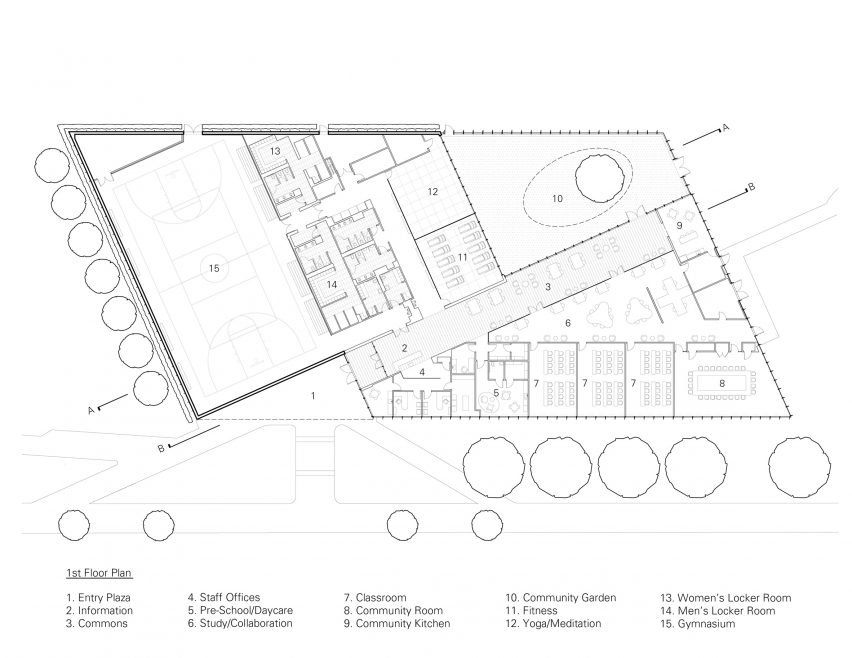 Plan of TREC by Ikon.5 Architects
