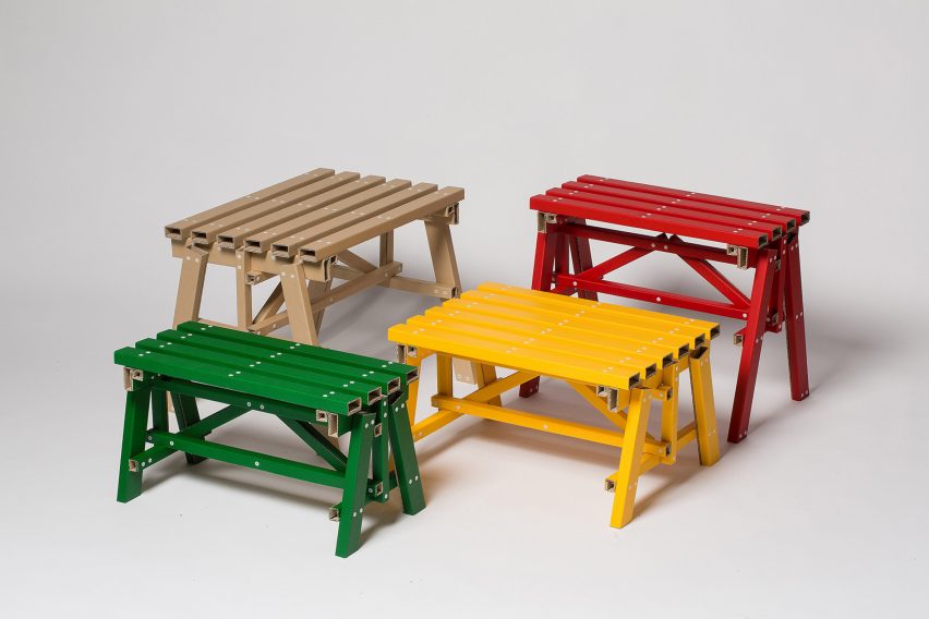Lumber side table by designstudio PESI at Milan design week