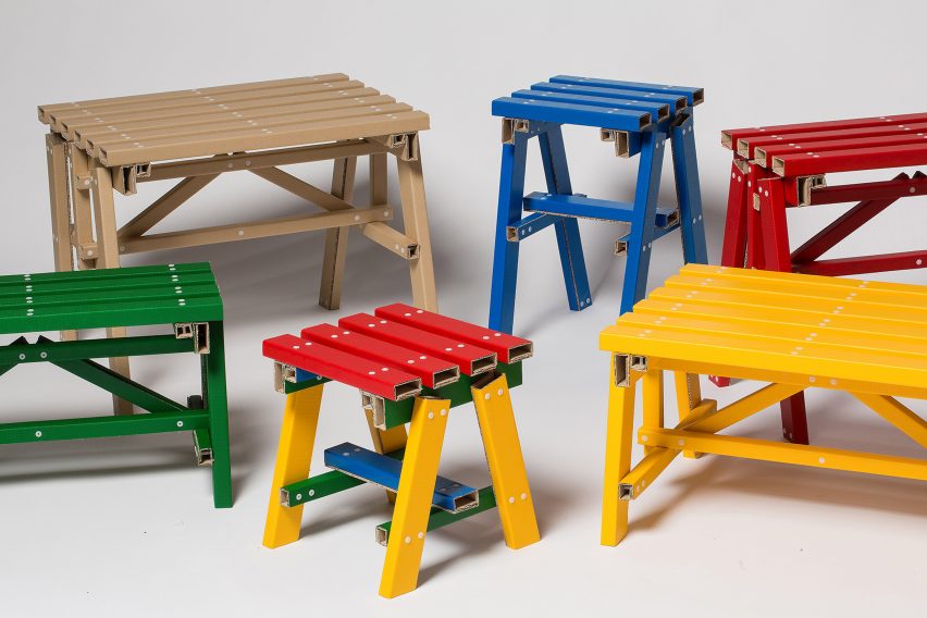 Lumber side table by designstudio PESI at Milan design week