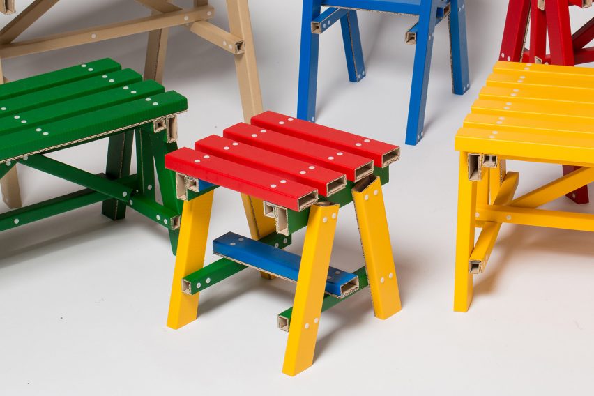 Lumber side table by designstudio PESI at Milan design week