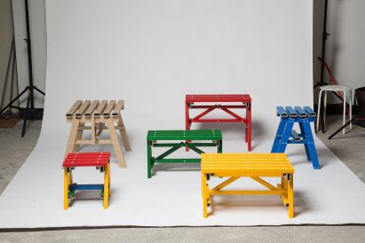 Lumber side table by designstudio PESI at Milan design week