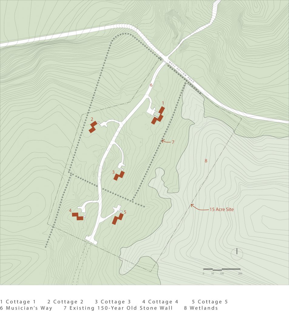 Site plan of Marlboro Music Cottages by HGA