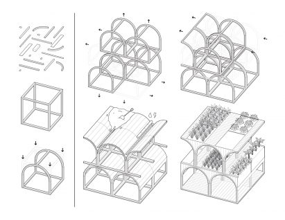 Diagram of modularity of Mashambas Skyscraper by Lipiński and Frankowski