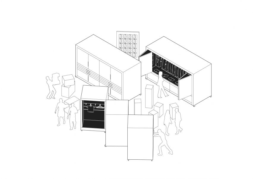 Diagram for office space for three companies by Only If