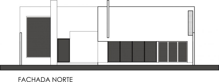 Elevation of Casa Mezquite by BAG Arquitectura