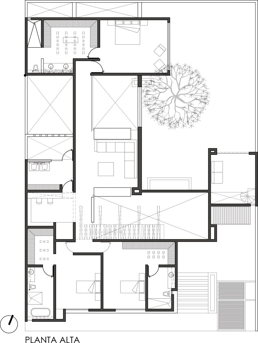 Plan of Casa Mezquite by BAG Arquitectura