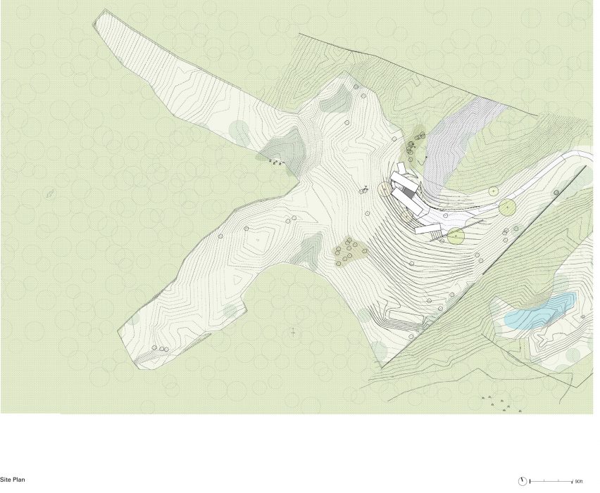 Site plan for Putney Mountain House by Kyu Sung Woo Architecture