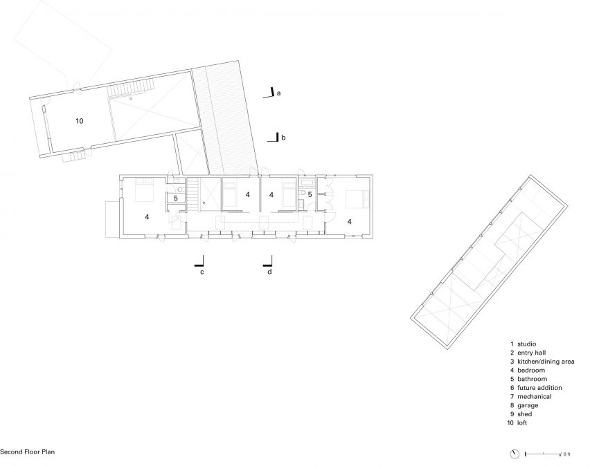 Plan for Putney Mountain House by Kyu Sung Woo Architecture