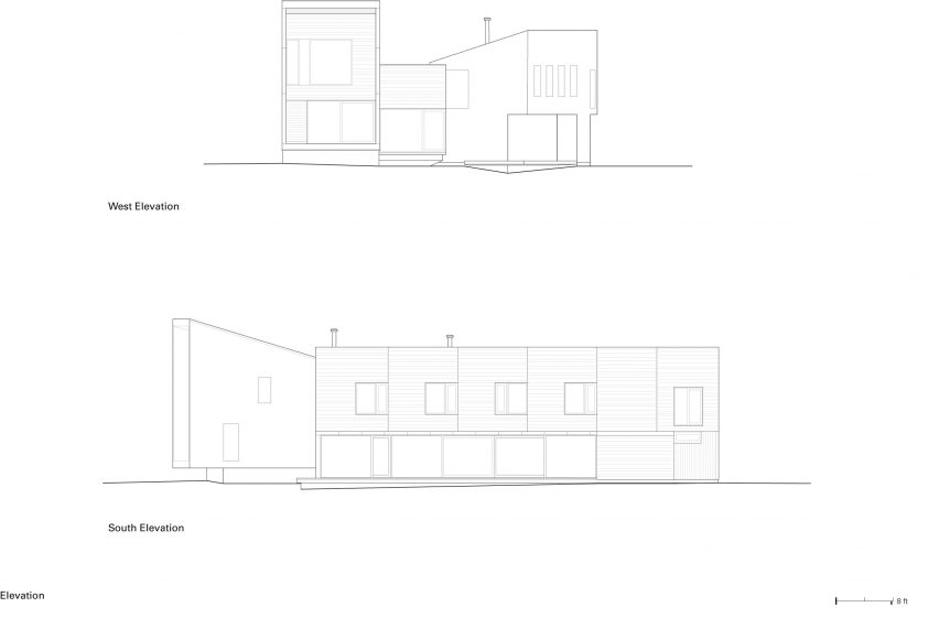 Elevation for Putney Mountain House by Kyu Sung Woo Architecture