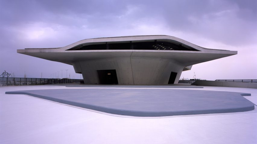 Salerno Maritime Terminal by Zaha Hadid. Photograph is by Helene Binet.