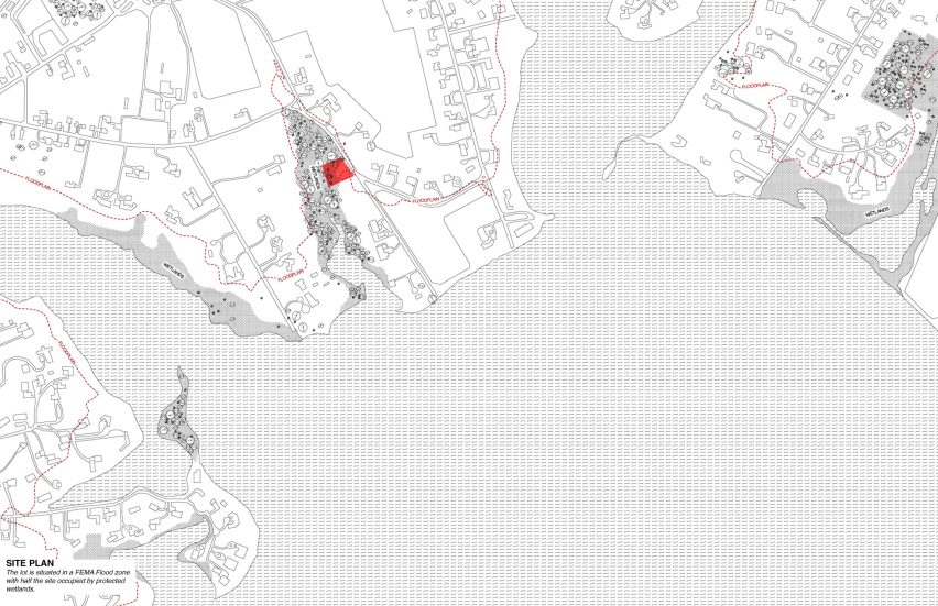 Site plan of Watermill House by Office of Architecture