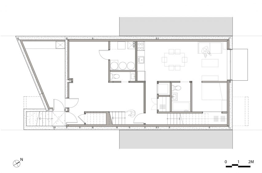 Basement floor plan of 1st Avenue Residence by Architecture Microclimat