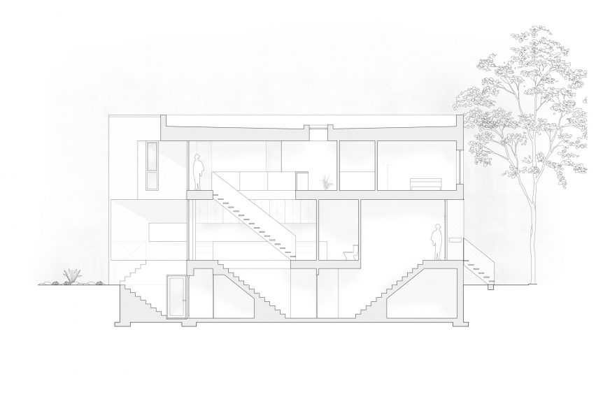 Section plan of 1st Avenue Residence by Architecture Microclimat
