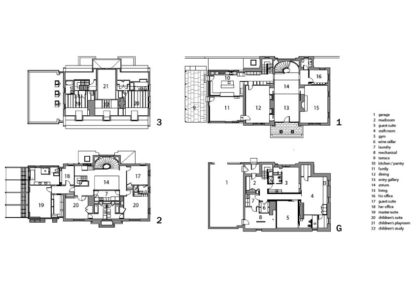 Floor plan of Cambridge Residence by Stern McCaffery Architects