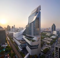 AL_A completes aluminium-plated tower block in central Bangkok