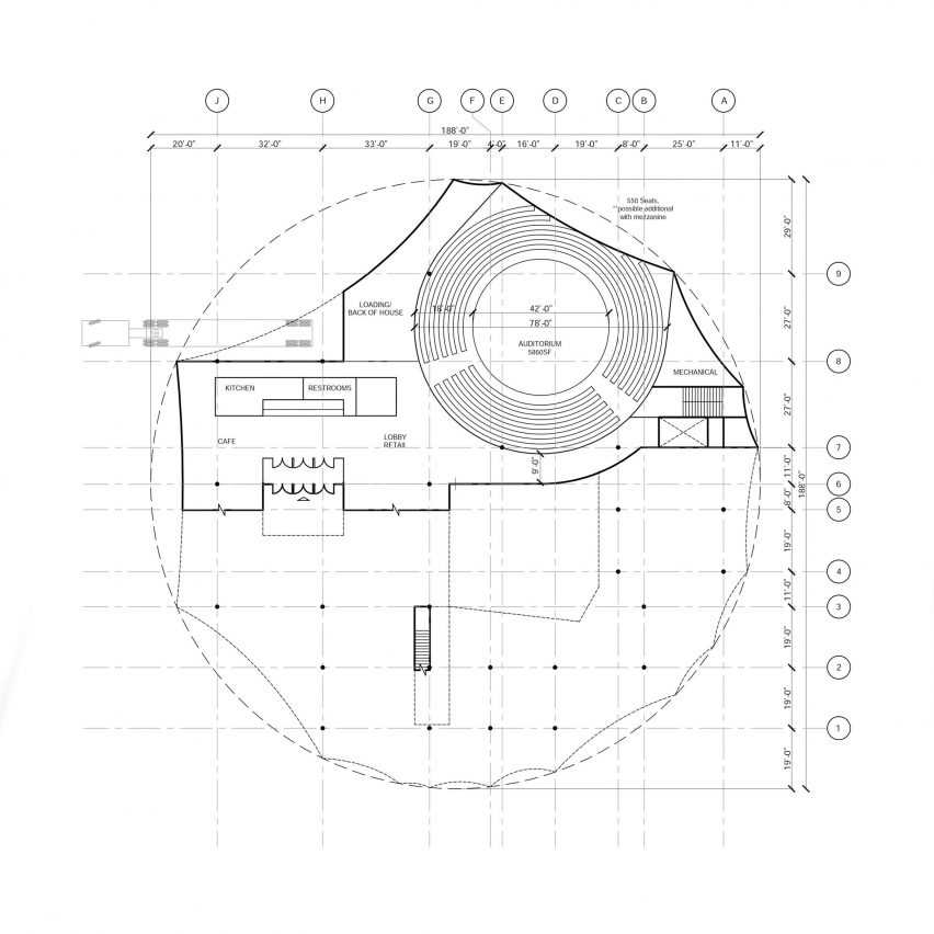 Ground floor plan for Circus Conservatory by Höweler + Yoon Architecture