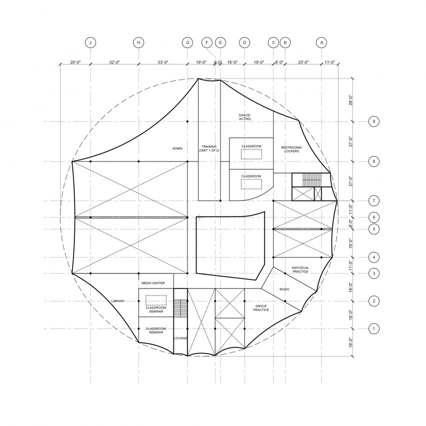 First floor plan for Circus Conservatory by Höweler + Yoon Architecture