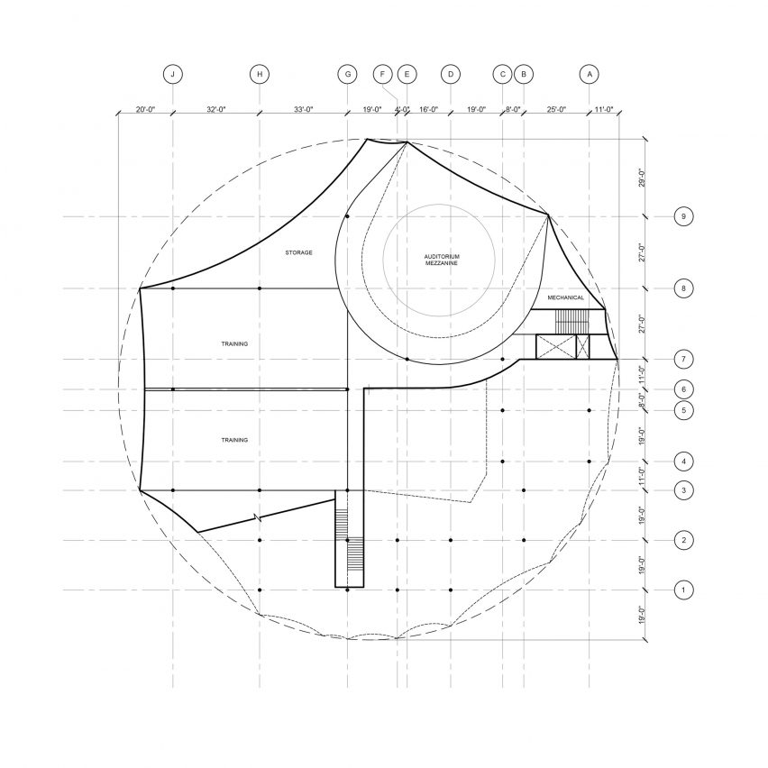 Second floor plan for Circus Conservatory by Höweler + Yoon Architecture
