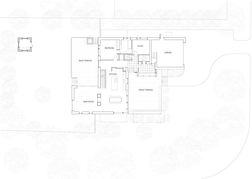 Ground floor plan of Corbourg residence by Trevor Horne Architects and Philip Goldsmith