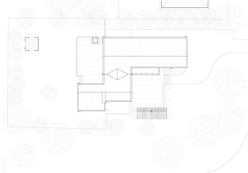 Roof plan of Corbourg residence by Trevor Horne Architects and Philip Goldsmith