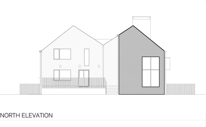 North elevation plan of Corbourg residence by Trevor Horne Architects and Philip Goldsmith