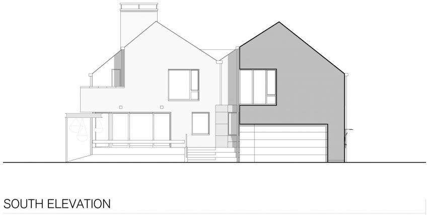 South elevation plan of Corbourg residence by Trevor Horne Architects and Philip Goldsmith