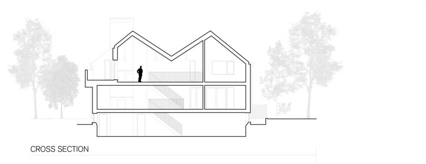 Section plan of Corbourg residence by Trevor Horne Architects and Philip Goldsmith