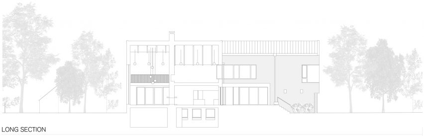 Section plan of Corbourg residence by Trevor Horne Architects and Philip Goldsmith