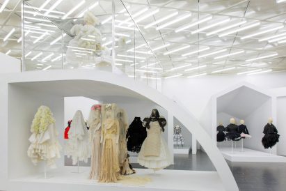 Comme des Garçons fashion exhibition at The Met in New York; Gallery View, Then/Now
