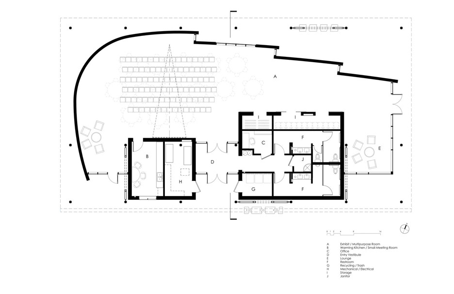 Plan of Cooley Landing Education Center by FOG Studio