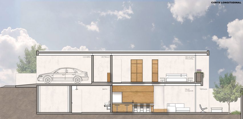 Section of Plan for House S1 by Evelop Arquitectura