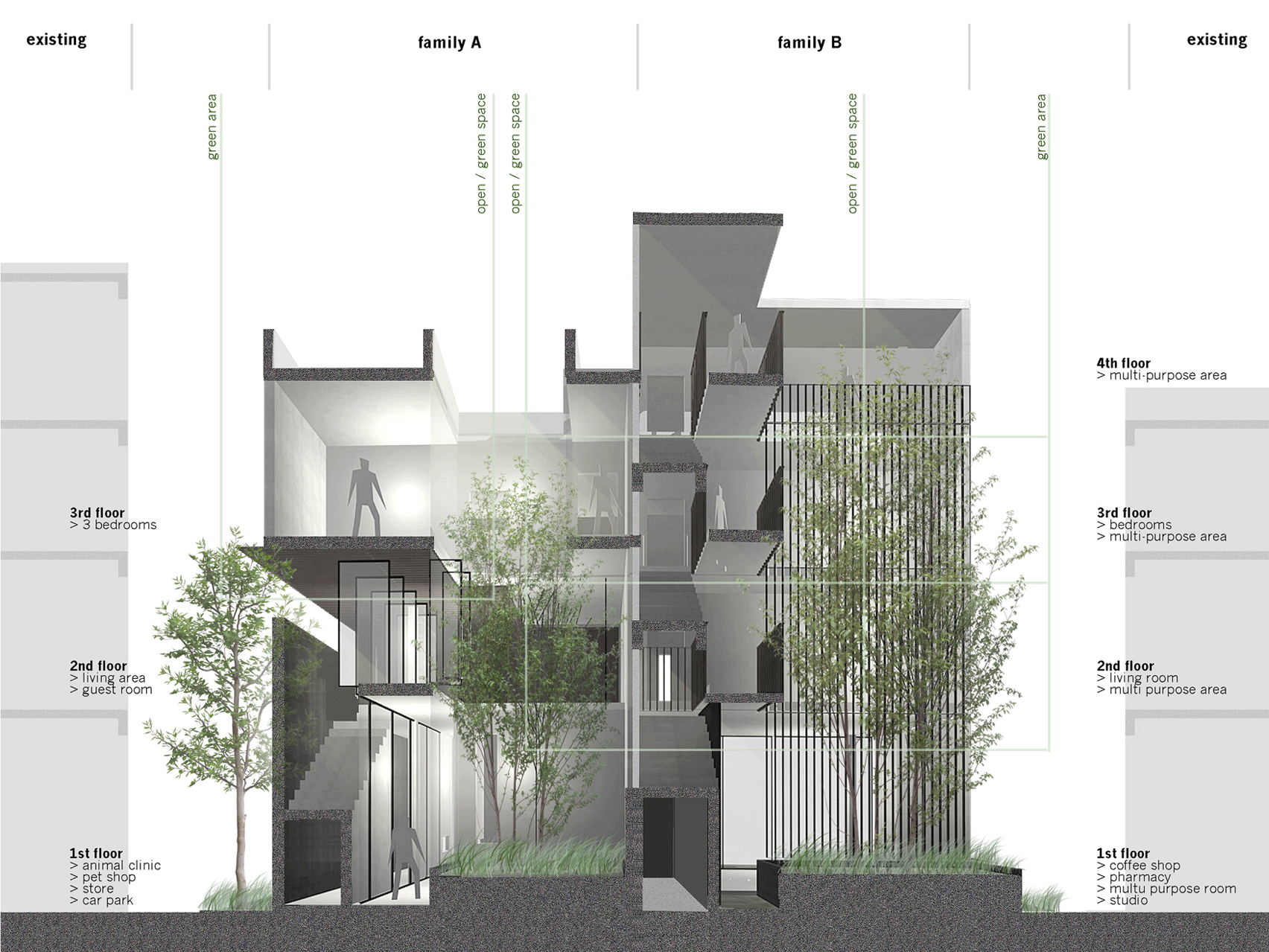 Multi-place house by EKAR Architects