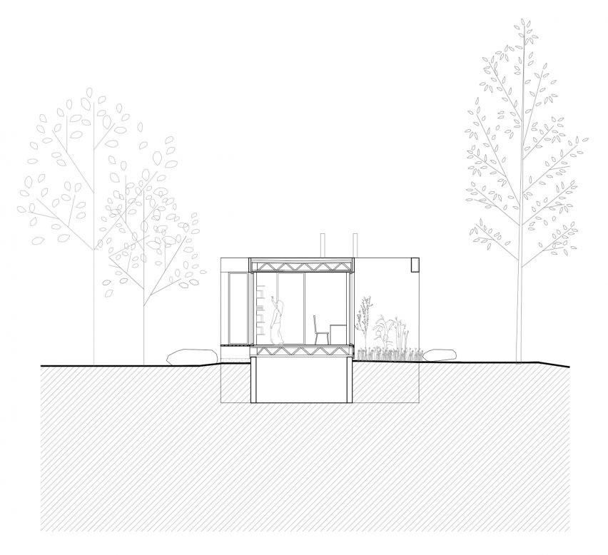 Section plan of La Louve by Atelier Pierre Thibault