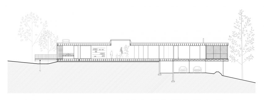 Section plan of La Louve by Atelier Pierre Thibault