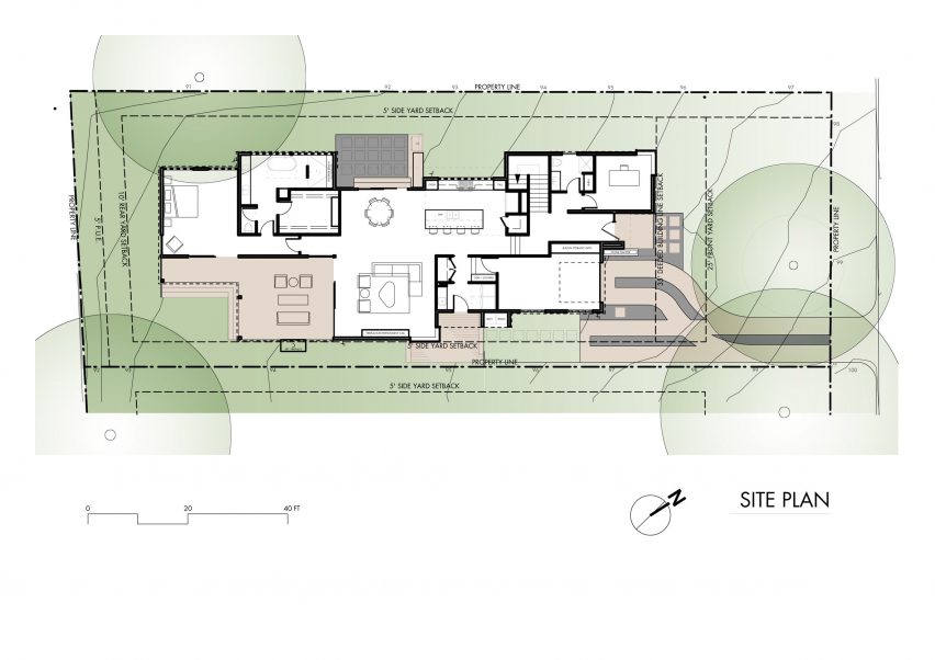 Plan of Palma Plaza Spec residence by Dick Clarke + Associates