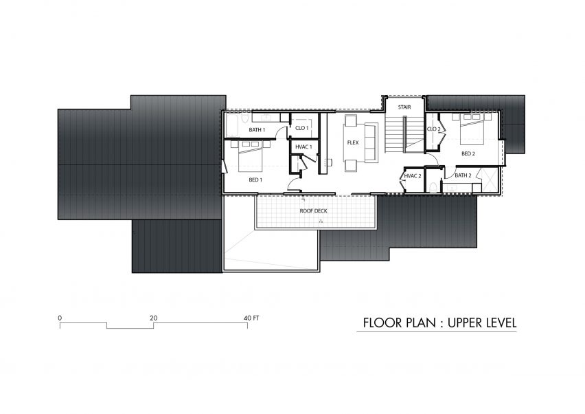 Plan of Palma Plaza Spec residence by Dick Clarke + Associates