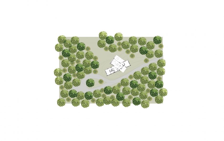 Site plan for Ridge House by GriD Architects