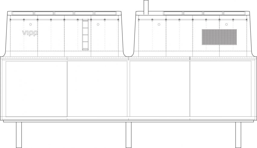 Front elevation plan for Shelter by Vipp