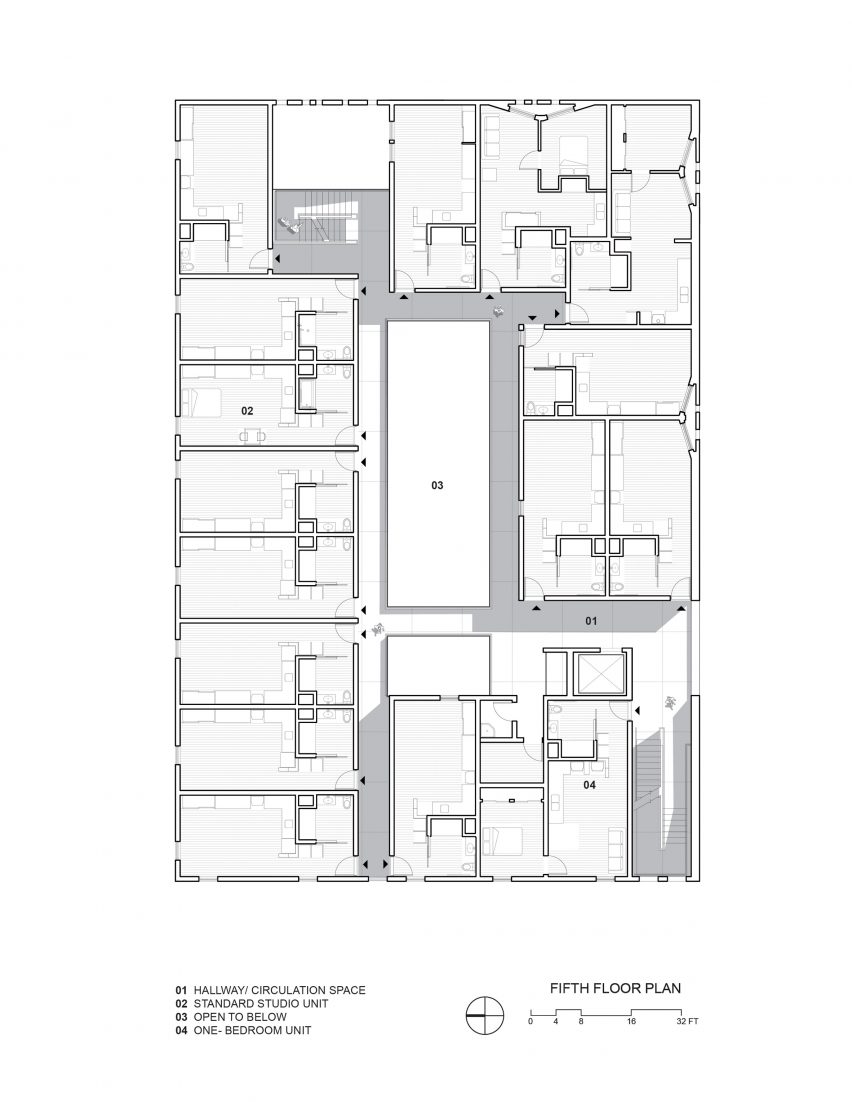 fourth floor plan for The Six by Brooks + Scarpa