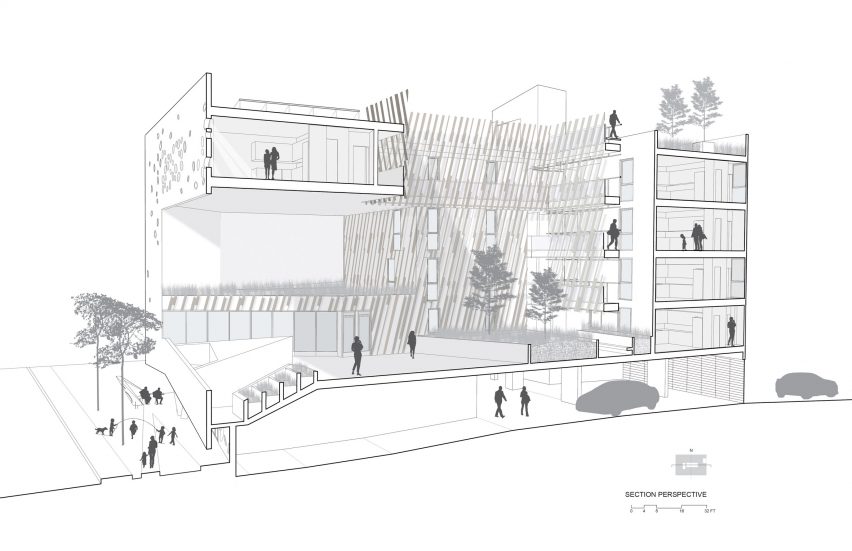 Section plan for The Six by Brooks + Scarpa