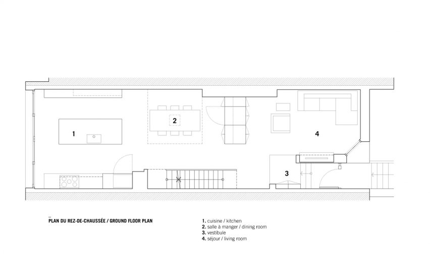 Ground floor plan of Somerville Residence by Naturehumaine