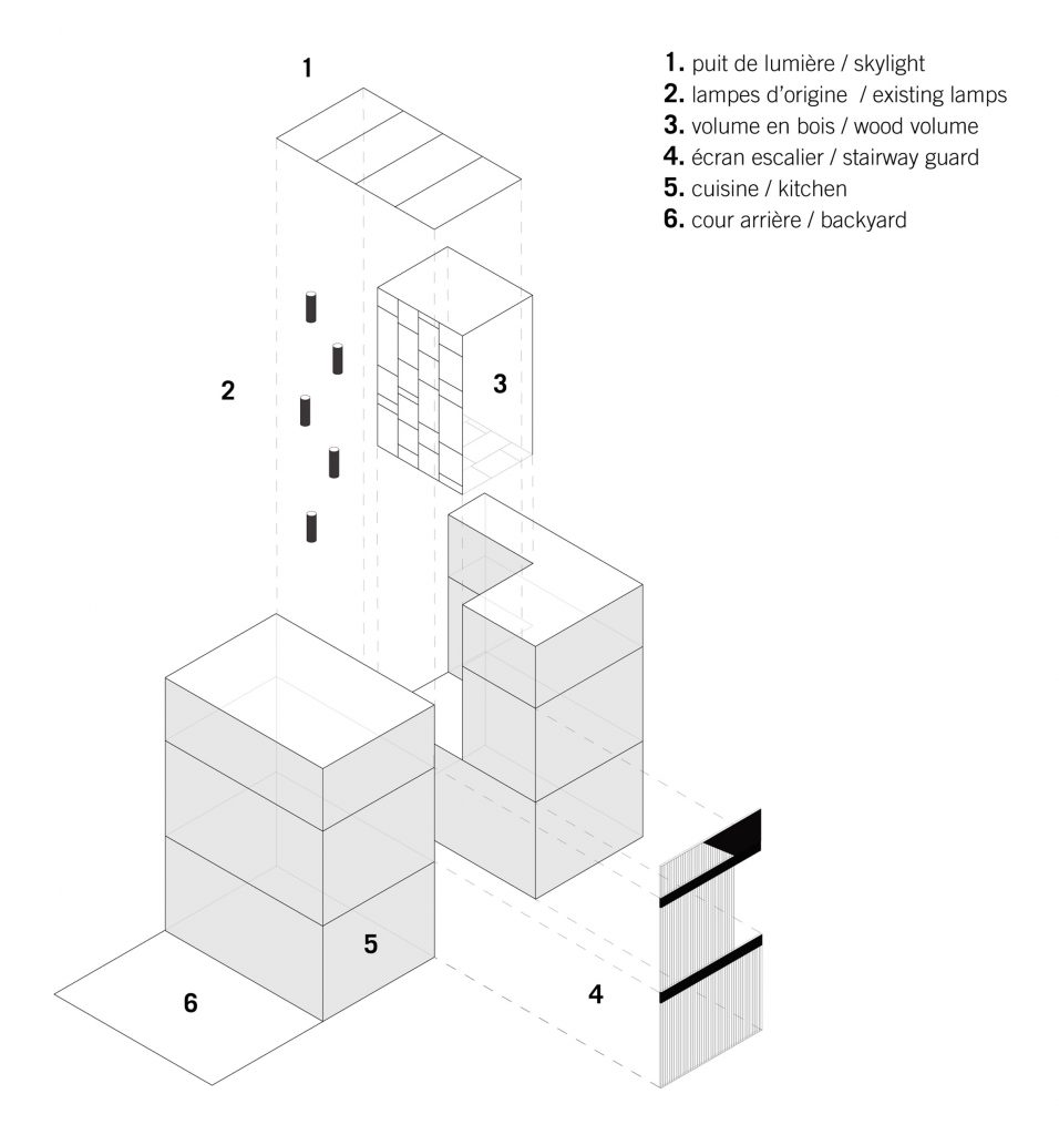 Axonometric plan of Somerville Residence by Naturehumaine
