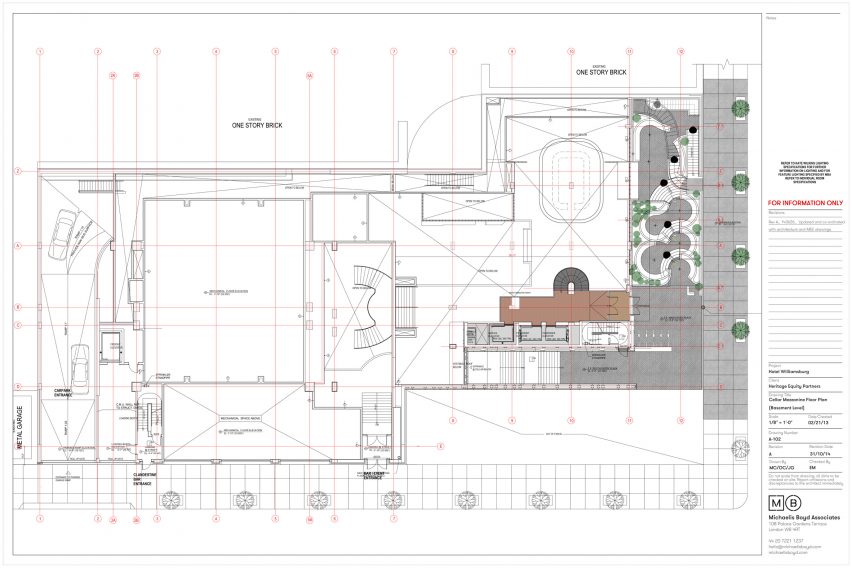 Ground level floor plan of the Williamsburg Hotel by Michaelis Boyd Associates